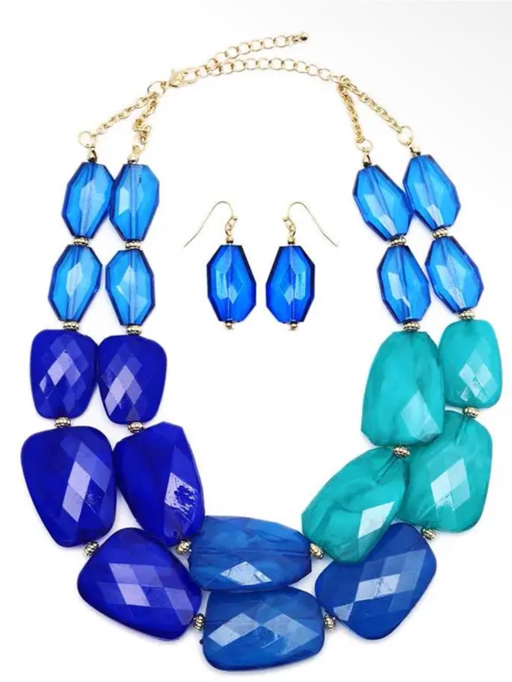 Blue & Turquoise Statement Jewelry Set